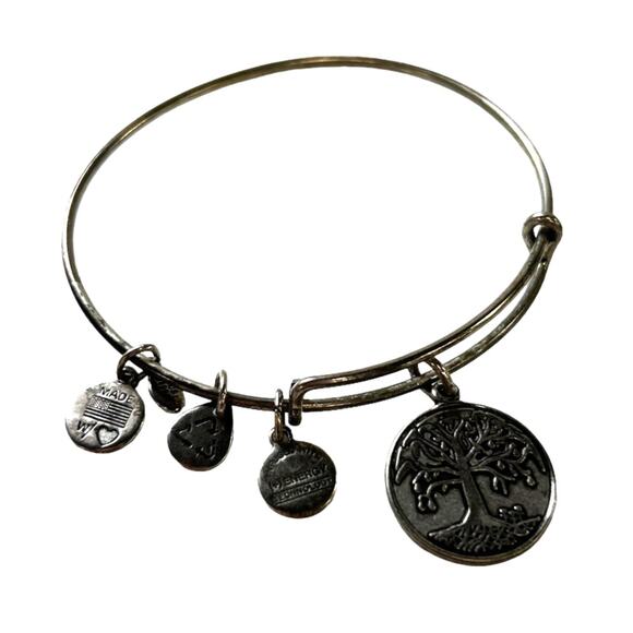 Alex and Ani 2013 Silver Tree of Life Charm Bangle Bracelet AS IS - Picture 2 of 3